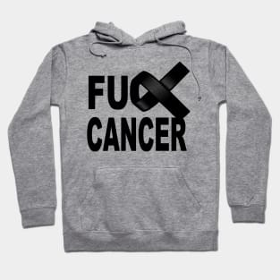 Fuck Cancer design with black ribbon for awareness and fighting disease Hoodie